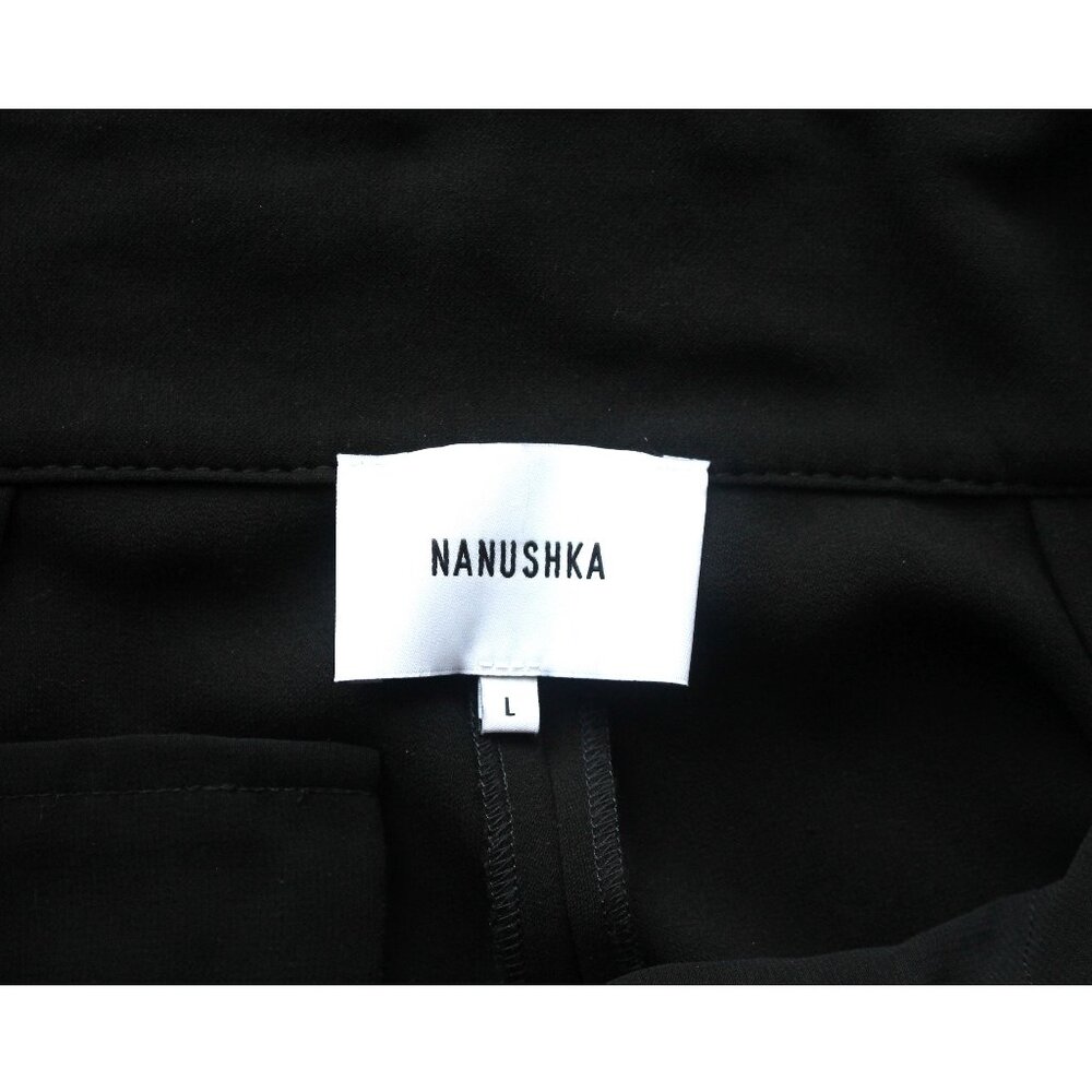 Nanushka Cecilia Wide-Leg Pants 27" / Large / Black Vegan Leather Belted Work - Picture 9 of 10